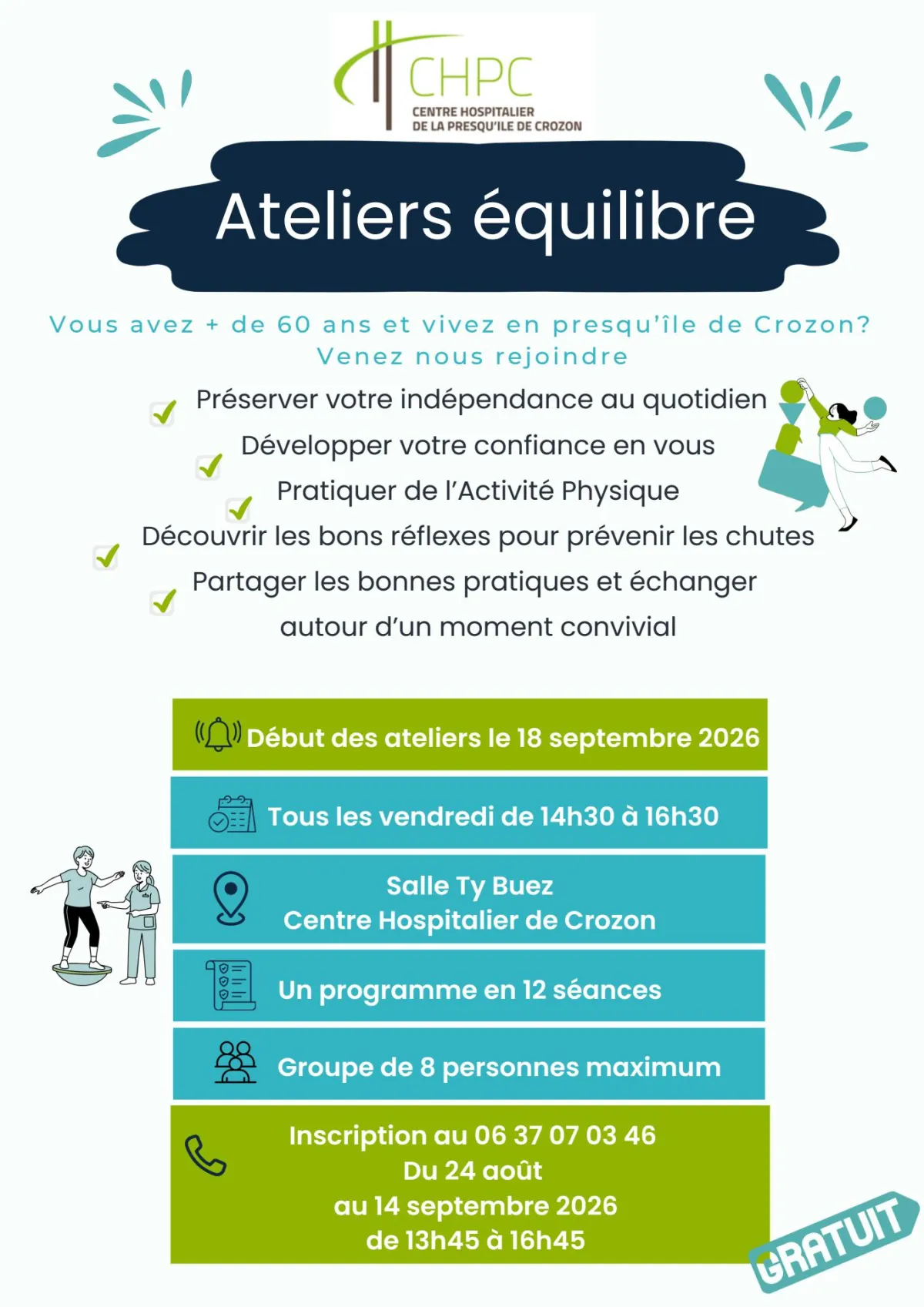 Programme gratuit prévention des chutes - ateliers équilibre - à partir du 18 septembre 2026